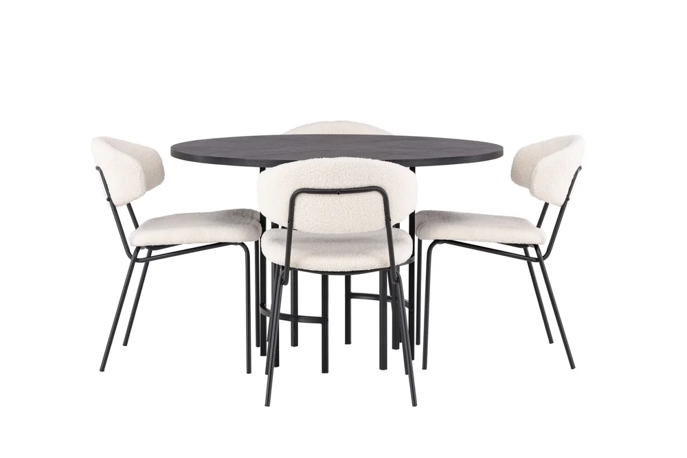 Copenhagen Spisegruppe 115 cm Rund med 4 Chico Stoler v:7942562 Copenhagen Spisegruppe 115 cm Rund med 4 Chico Stoler v:7942562