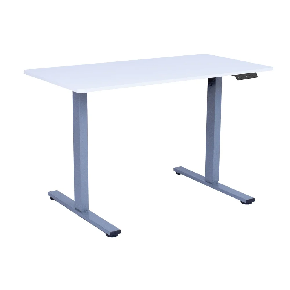Skrivebord HOME4YOU Ergo Fit med 1 motor 120x60x71,5-116 cm Hvit/sølvgrå v:7664686