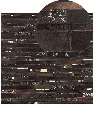 Teppe ARTVIN Brun 200 x 200 cm Ekte skinn v:1963005 Teppe ARTVIN Brun 200 x 200 cm Ekte skinn v:1963005