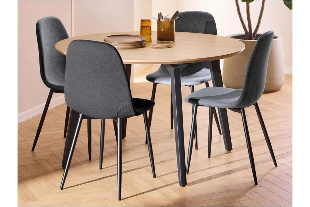 Motona Spisegruppe Rund 120 Cm + 4 Salaman Spisestuestoler v:2468550
