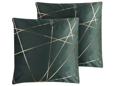 Sett med 2 pynteputer PINUS 45 x 45 cm Fløyel Mørkegrønn Geometrisk mønster v:6513727 Sett med 2 pynteputer PINUS 45 x 45 cm Fløyel Mørkegrønn Geometrisk mønster v:6513727