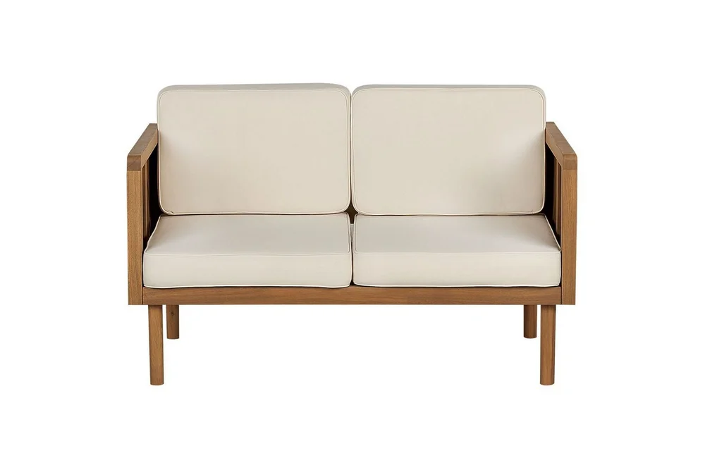 2-sitssoffa Beliani Baratti Light wood||Beige v:9325857