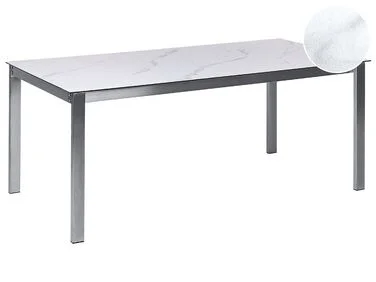 Spisebord til hagen COSOLETO 180 cm 90 cm Glass Marmoreffekt Hvit v:6227097 Spisebord til hagen COSOLETO 180 cm 90 cm Glass Marmoreffekt Hvit v:6227097