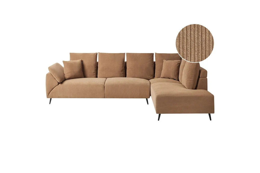 Hörnsoffa Beliani Lunner Beige, svart Brown||Black v:2489229