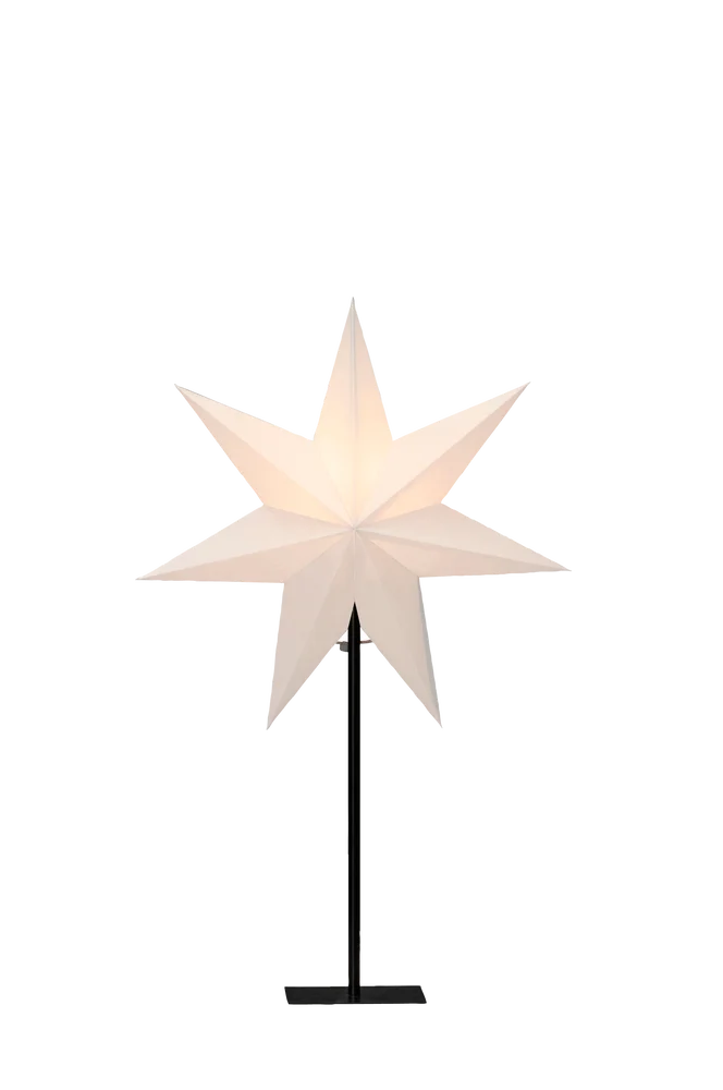 Papirstjerne metallfot høyde 65 cm – Hvit – Belysning | m v:9391776 Papirstjerne metallfot høyde 65 cm – Hvit – Belysning | m v:9391776