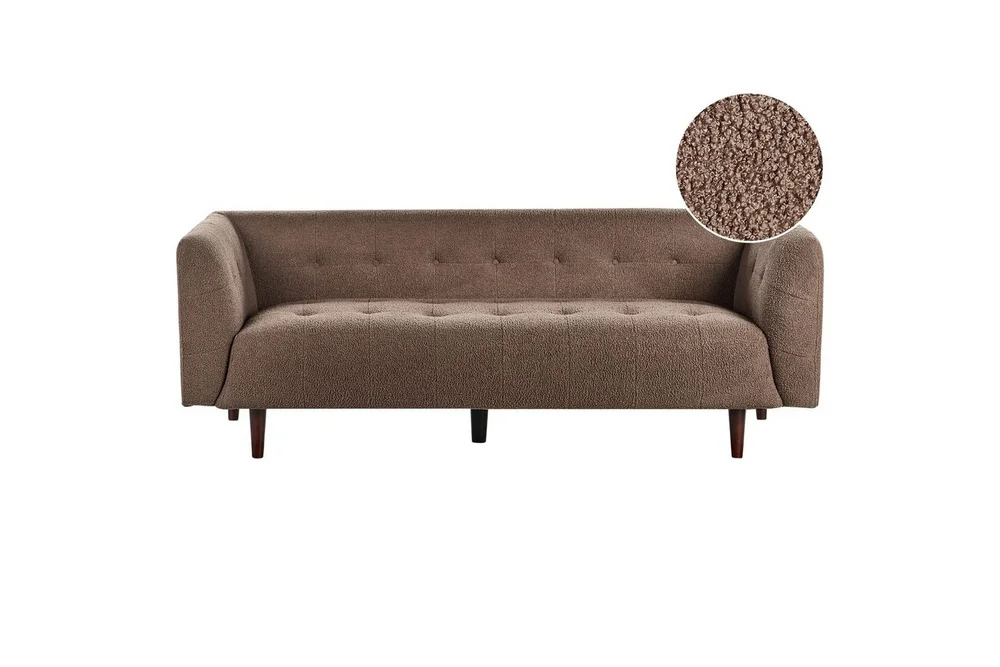 3-sitssoffa Beliani Byske Beige, mörkt trä Brown||Dark colored wood v:1119364 3-sitssoffa Beliani Byske Beige, mörkt trä Brown||Dark colored wood v:1119364