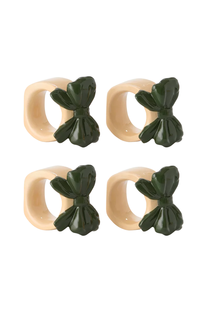 Serviettringer Bow 4-pakning – Grønn – Tekstiler | m v:5777262