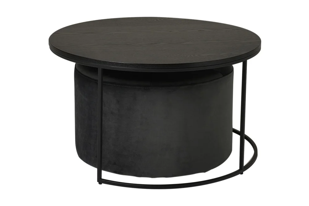 Sofabord Pisana 80 cm Rundt med Puff v:6151982