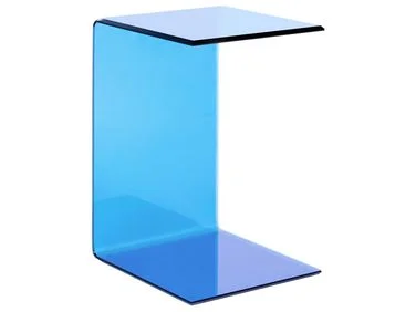 Sidebord LOURDES Herdet glass Blå v:2510559