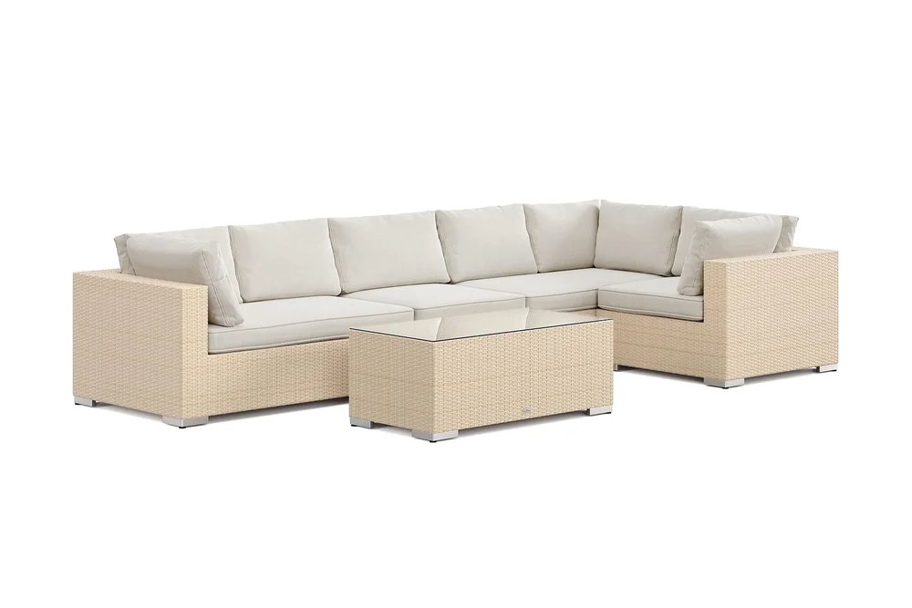 Bahamas utendørs hjørnesofa 6-seters vendbar med bord v:6580341 Bahamas utendørs hjørnesofa 6-seters vendbar med bord v:6580341