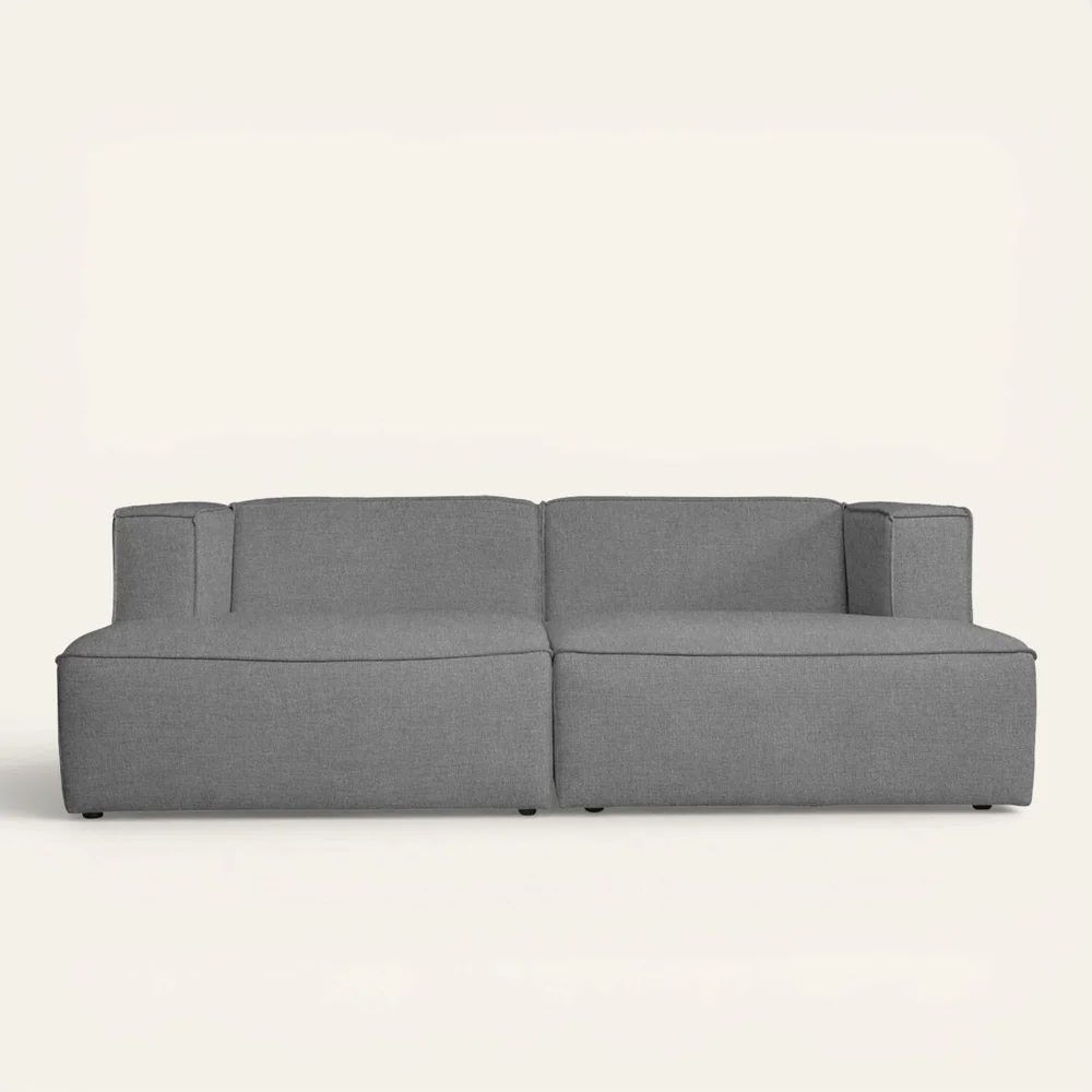 Modulsofa 2 deler m/sjeselong grå - 228x154x73 cm v:531146