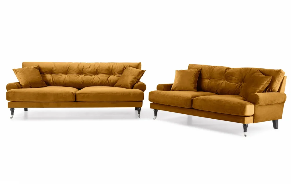 Andrew Sofagruppe 3-seter + 2-seter Sofa + Lenestol + Fotskammel i Fløyel v:5700710