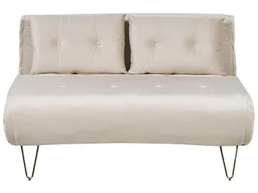 Sovesofa 2-seters VESTFOLD Fløyel Beige v:3962939