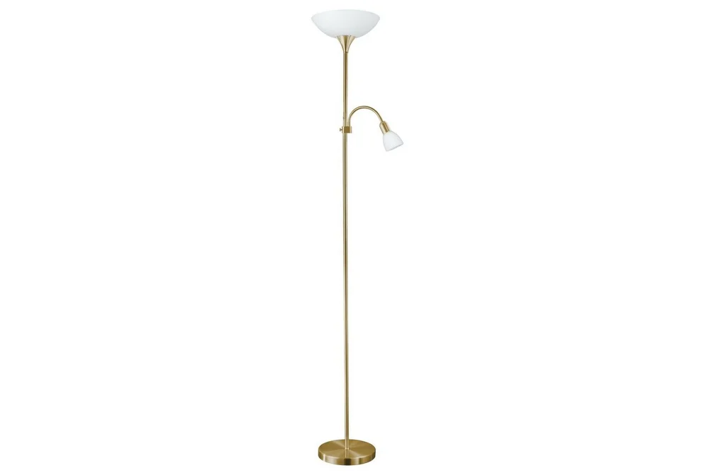 Gulvlampe Eglo Up 2 med Leselampe Bronsert Hvit v:6354397