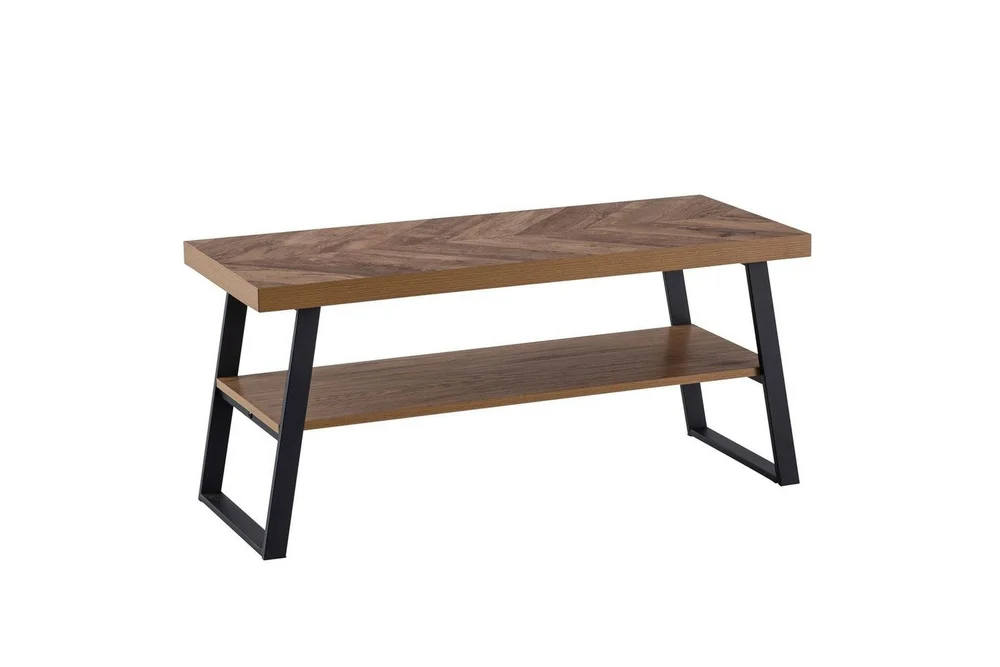 Benke Wohnling Dekor i eikefiskebensmønster med hylle solid metallramme moderne utseende v:9278453