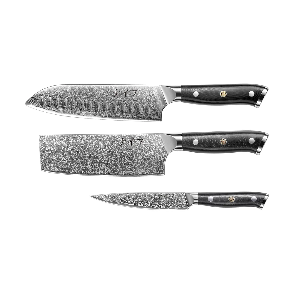 Damascus By Hâws knivsett 3-deler v:368499 Damascus By Hâws knivsett 3-deler v:368499