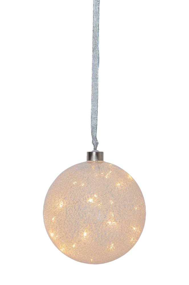 Glasskule Glow Snow – Hvit – Belysning | m v:8252591 Glasskule Glow Snow – Hvit – Belysning | m v:8252591