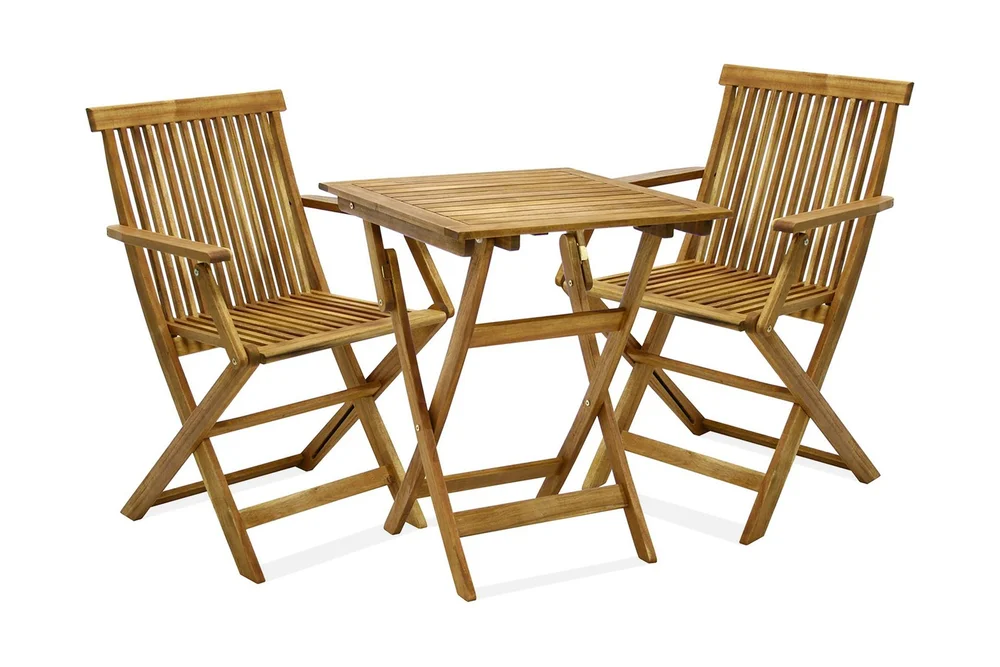 Cafesett FINLAY bord og 2 stoler 60x60xH72cm v:8285855