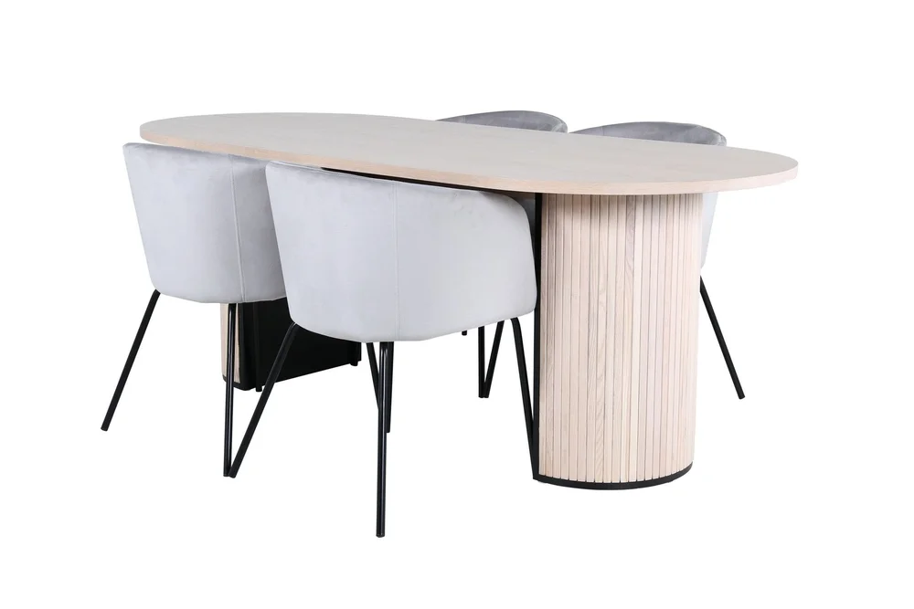 Bianca Matgruppe 200 cm Oval med 4 Berit stoler v:3083645 Bianca Matgruppe 200 cm Oval med 4 Berit stoler v:3083645