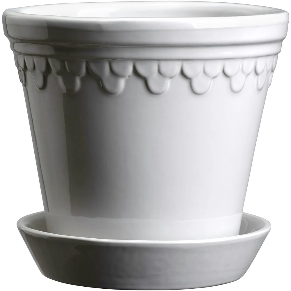 Copenhagen Krukke med Tallerken Mineral White, Ø11 cm v:3955224