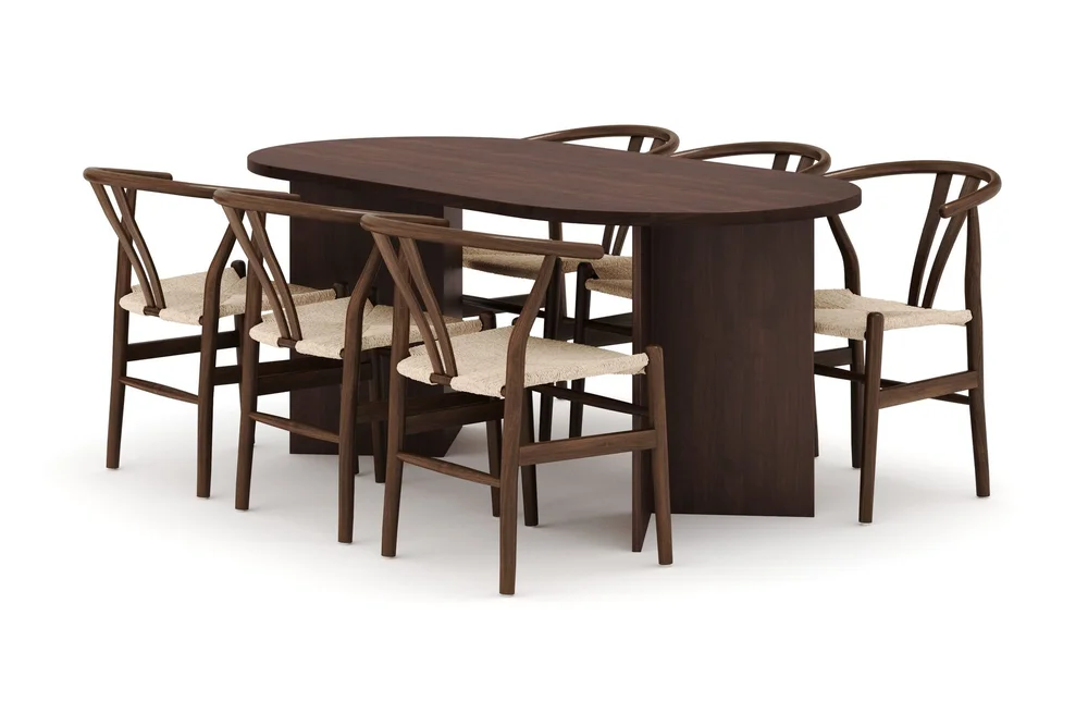 Dano Spisebord 180 cm med 6 Dastoori Spisestoler v:9465160 Dano Spisebord 180 cm med 6 Dastoori Spisestoler v:9465160