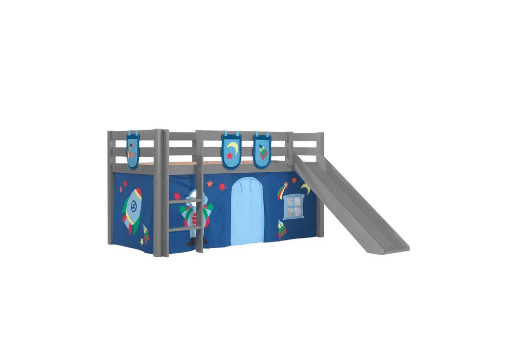 Middelseng med gardin Pino Astro Grå, Grå, Med sklie, Uten tunnel, 3 v:4353166 Middelseng med gardin Pino Astro Grå, Grå, Med sklie, Uten tunnel, 3 v:4353166