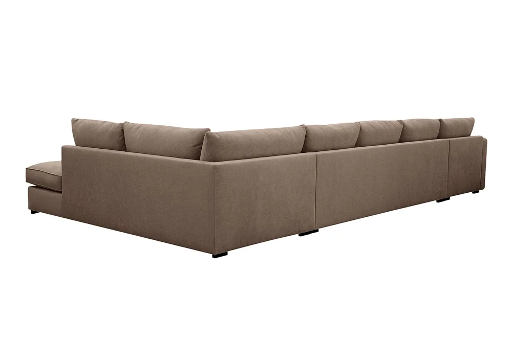 Rossita Lyx 6-seters høyrevendt U-formet ekstra dyp sofa med divan og sjeselong i stoff v:1406532