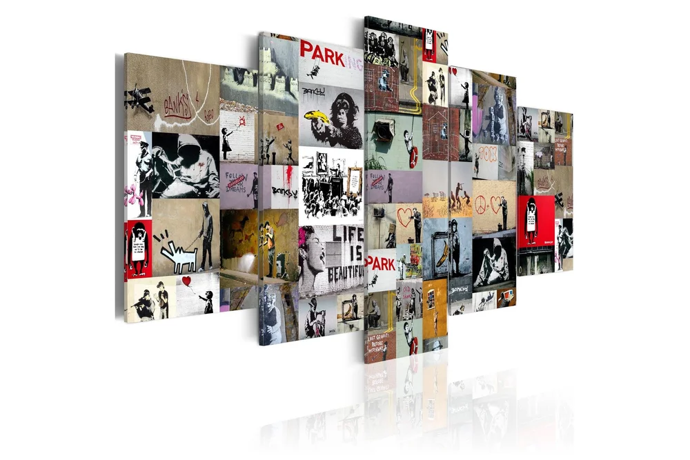 Bilde Art Of Collage Banksy Iv 200×100 v:4441854 Bilde Art Of Collage Banksy Iv 200×100 v:4441854