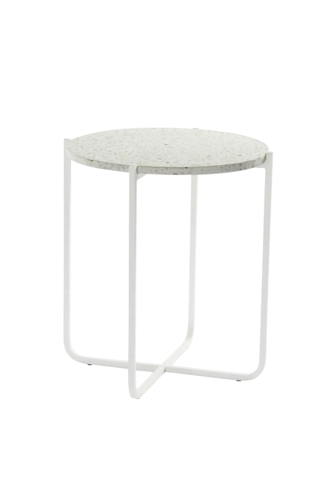 HEYWOOD sidebord ø 42 cm – Hvit m v:5866327 HEYWOOD sidebord ø 42 cm – Hvit m v:5866327