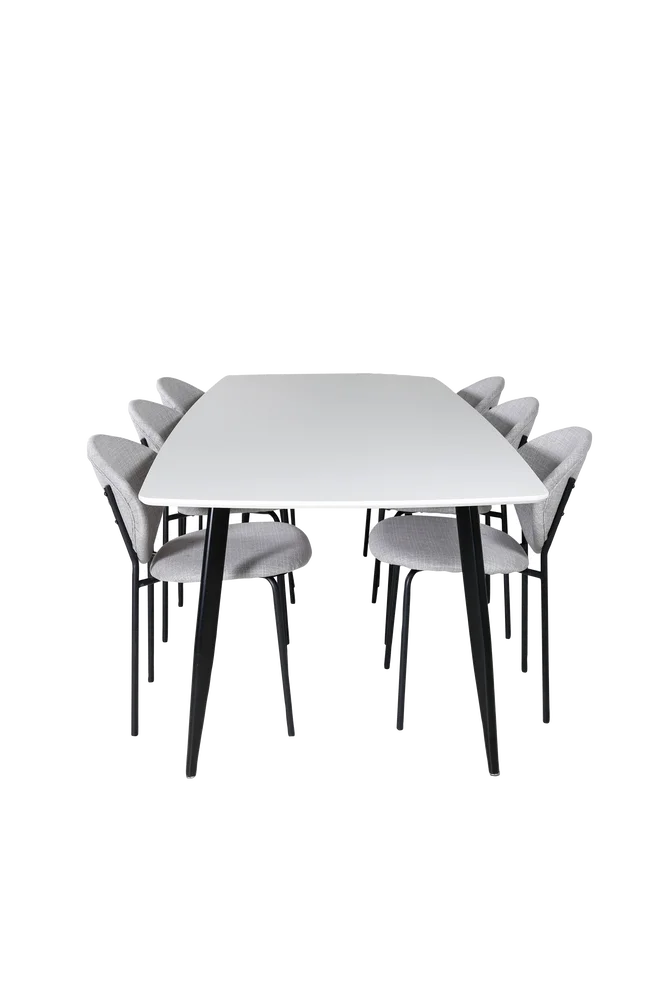 Spisebord Polar med 6 stoler Vault – Hvit m v:6967291 Spisebord Polar med 6 stoler Vault – Hvit m v:6967291