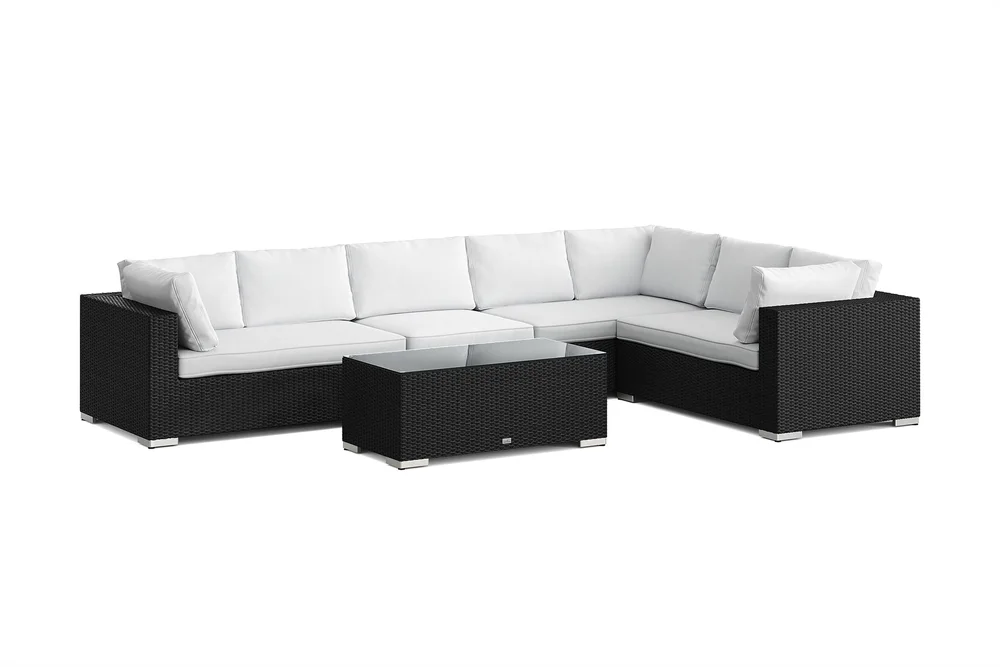 Bahamas L-formet utesofa høyre, 7-seters med bord v:7610804 Bahamas L-formet utesofa høyre, 7-seters med bord v:7610804