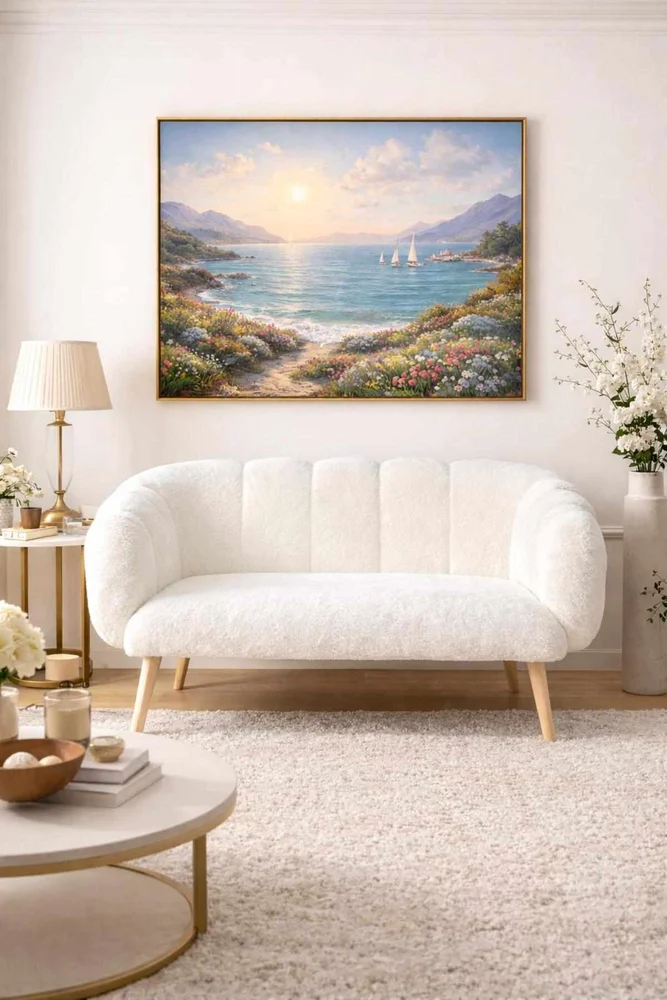 2-seters sofa Atelier Del Sofa Lotus (120 x 95 x 42 cm) Hvit v:6200402