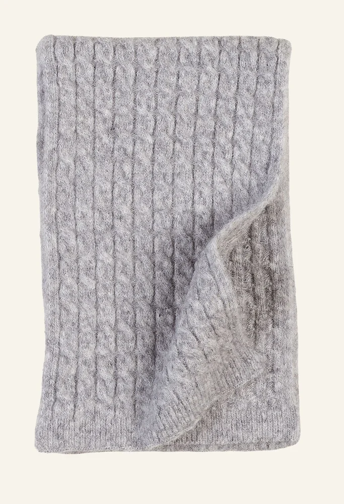 Strikket skjerf lys grå – 23×146 cm v:6344849