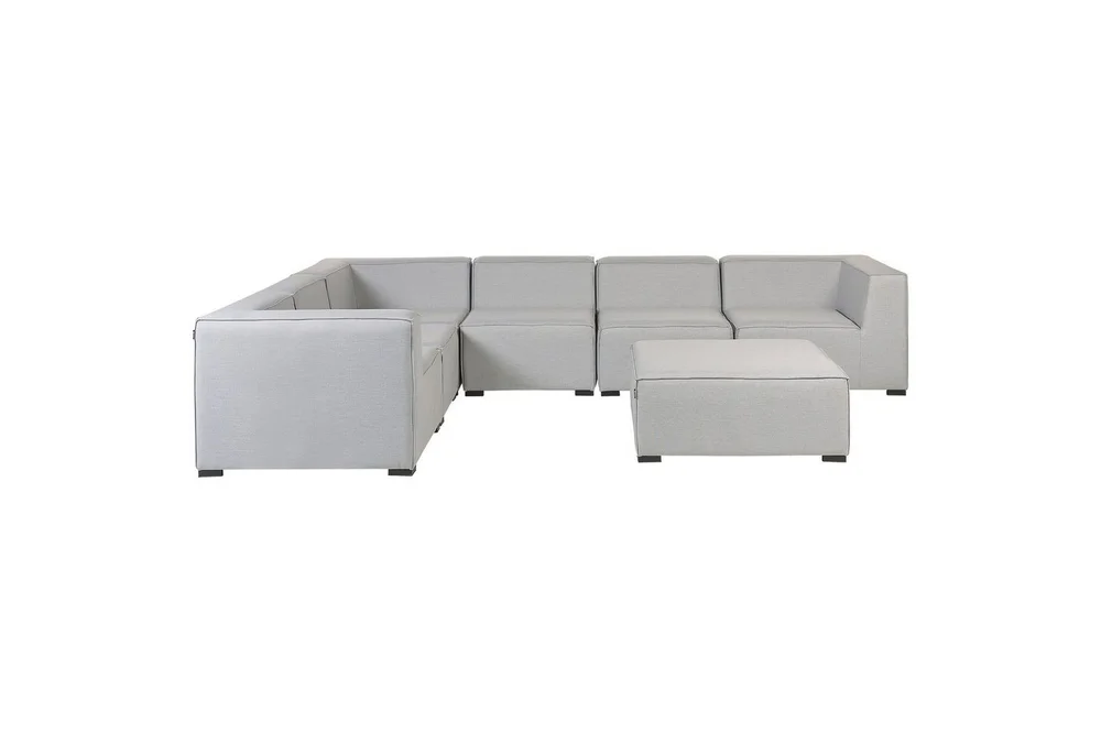Hörnsoffa med fotpall Beliani Arezzo Beige/svart, Högervänd Grey, Black Left-faced v:9492900