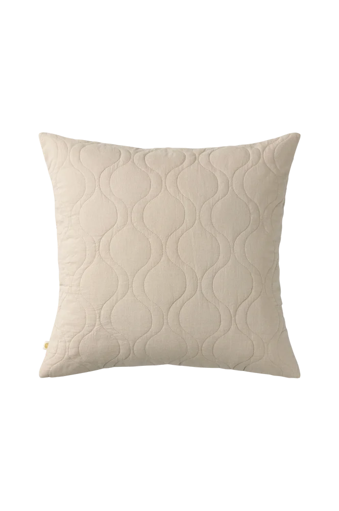Putetrekk Elly Quilted i resirkulert halvlinne - Beige - Tekstiler | m v:7168382