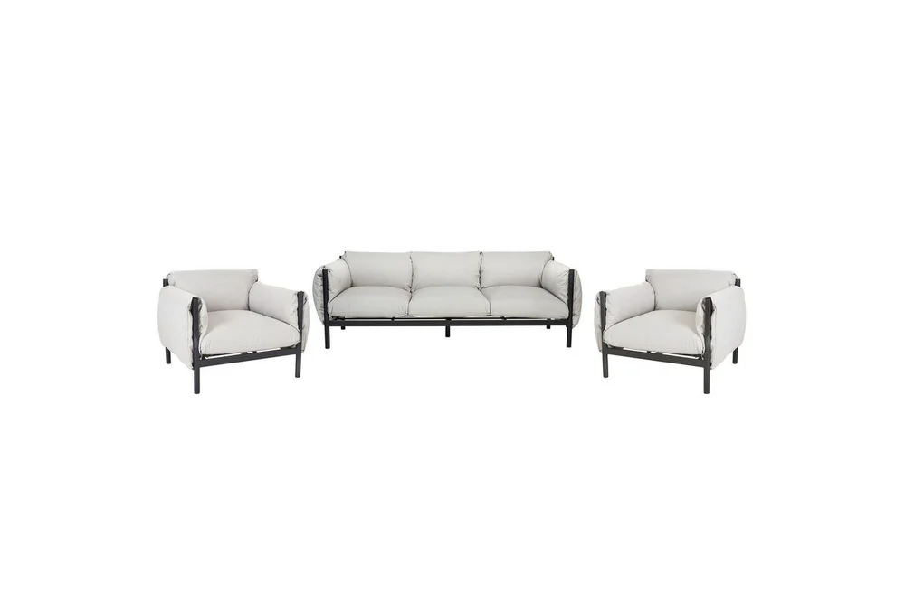 3-sitssoffa med fåtöljer Beliani Esperia Grey, Black v:7945699 3-sitssoffa med fåtöljer Beliani Esperia Grey, Black v:7945699