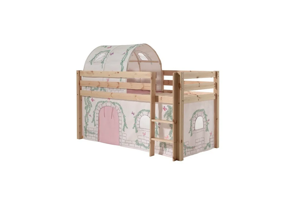 Middelseng med gardin Pino Birdy Naturlig, Naturlig, Uten sklie, Birdy, Ingen lommer v:3800906
