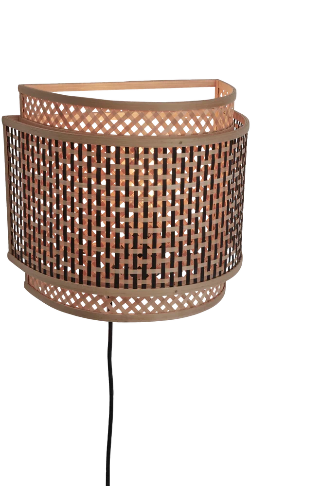Vegglampe Bhutan 32×27 cm – Natur – Belysning | m v:148015 Vegglampe Bhutan 32×27 cm – Natur – Belysning | m v:148015