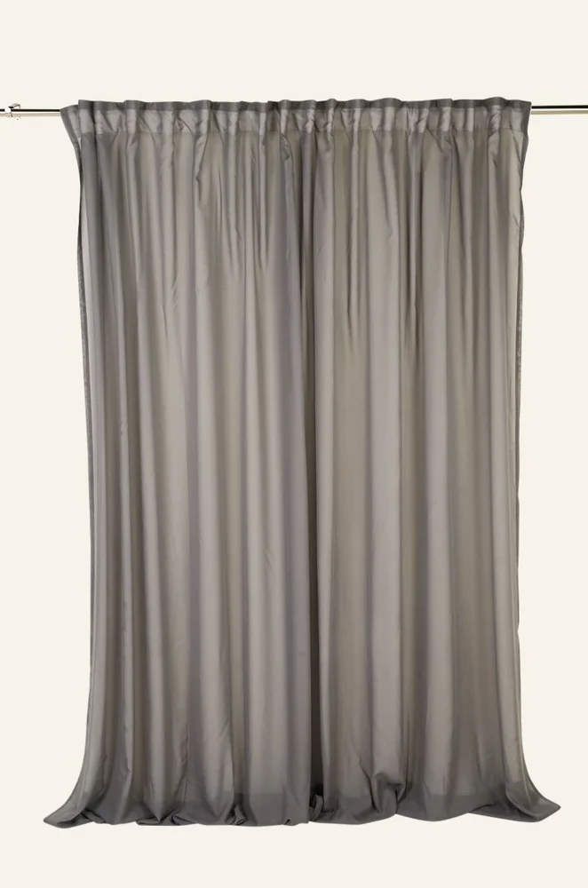 Ekstra bred gardin mørk grå - 270x240 cm v:9189537