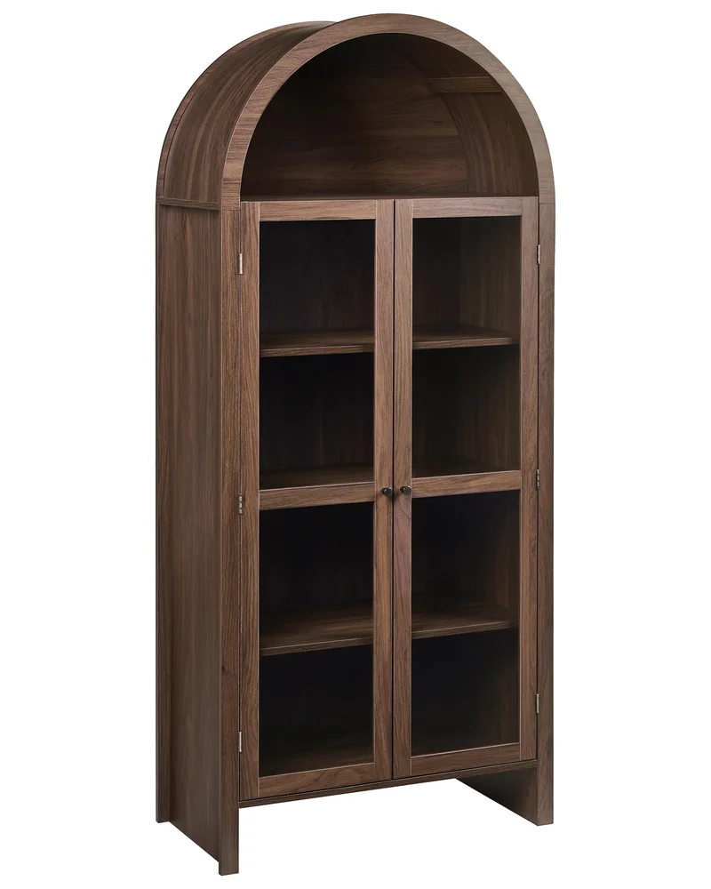 Skap med glassdører GLENWOOD 79 cm Mørkebrun v:8190949