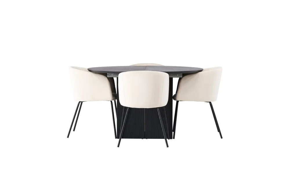 Matilda Matgruppe 130 cm Rund med 4 Berit Stoler v:9127393