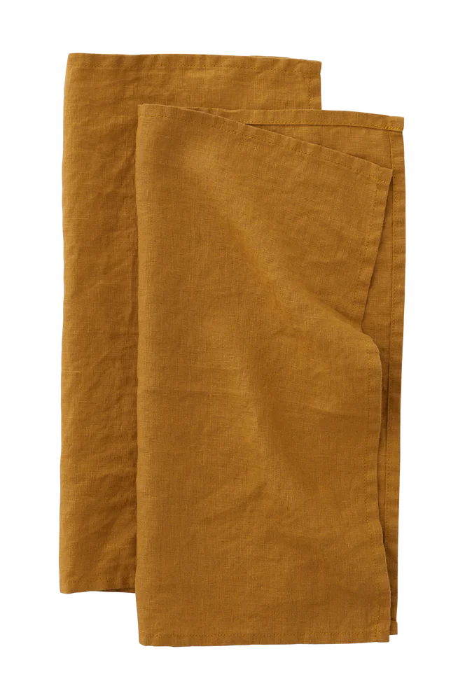 Serviett Malva 2-pk i 100% lin - Gul - Tekstiler | m v:2613980