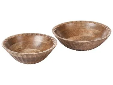 Sett med 2 dekorative skåler SOHAG Mangotre Brun v:9617760 Sett med 2 dekorative skåler SOHAG Mangotre Brun v:9617760