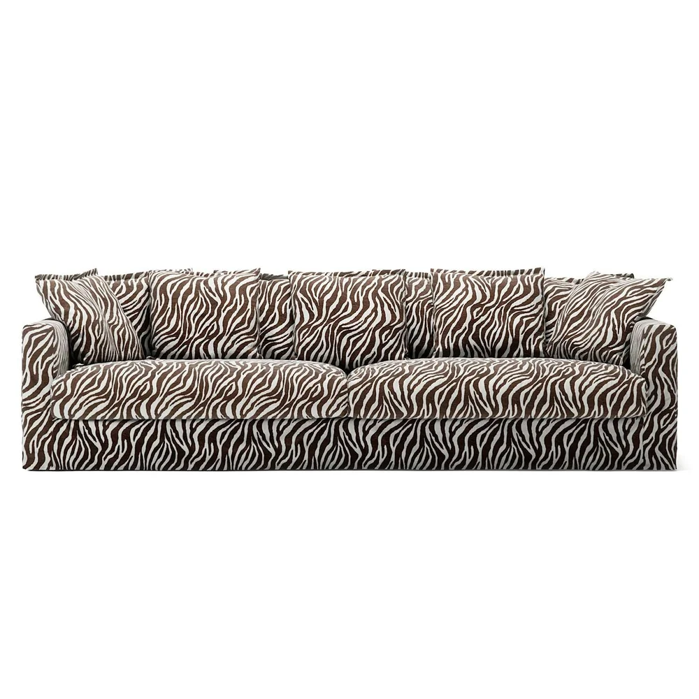 Le Grand Air 4-Seter Sofa Chenille, Zebra v:9445773