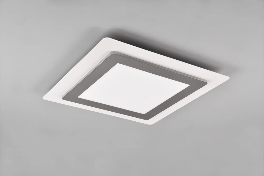 Trio Lighting Morgan LED Plafond 45x45 cm hvit/børstet stål v:6170362