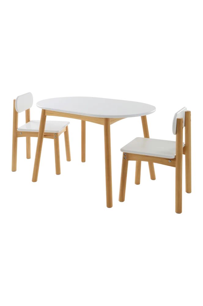 HULTA MINI barnebord med 2 stoler - Hvit - Barnerom | m v:7990211
