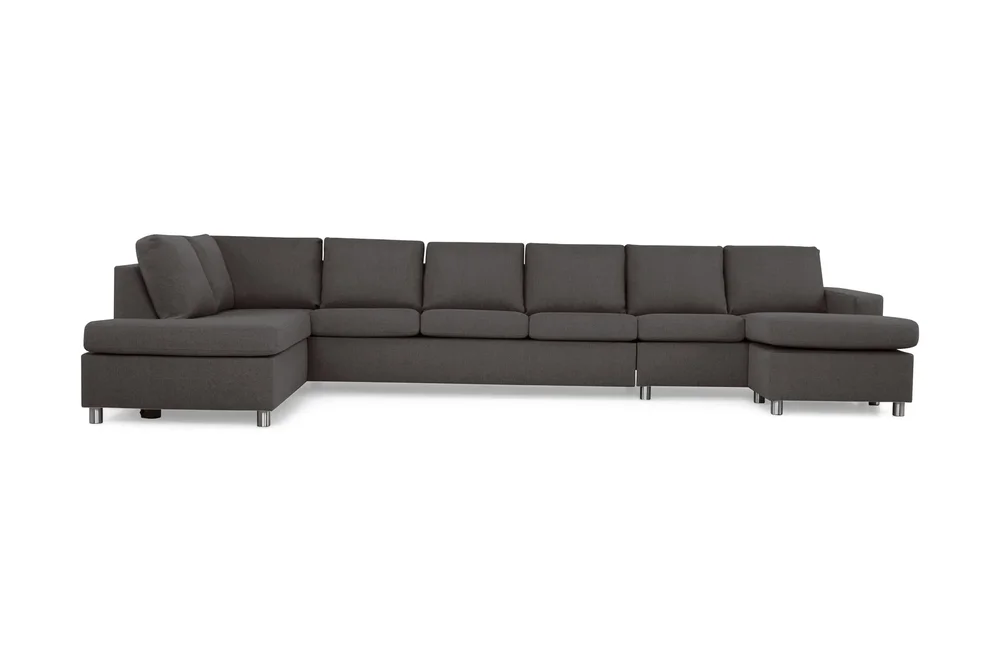 Crazy 6-seters Venstrevendt U-formet XX-Large Sofa med Divan og Sjeselong i Stoff v:5701741