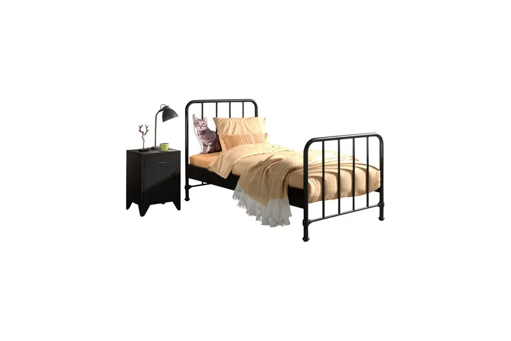 Seng med Nattbord Bronxx Svart v:9448999