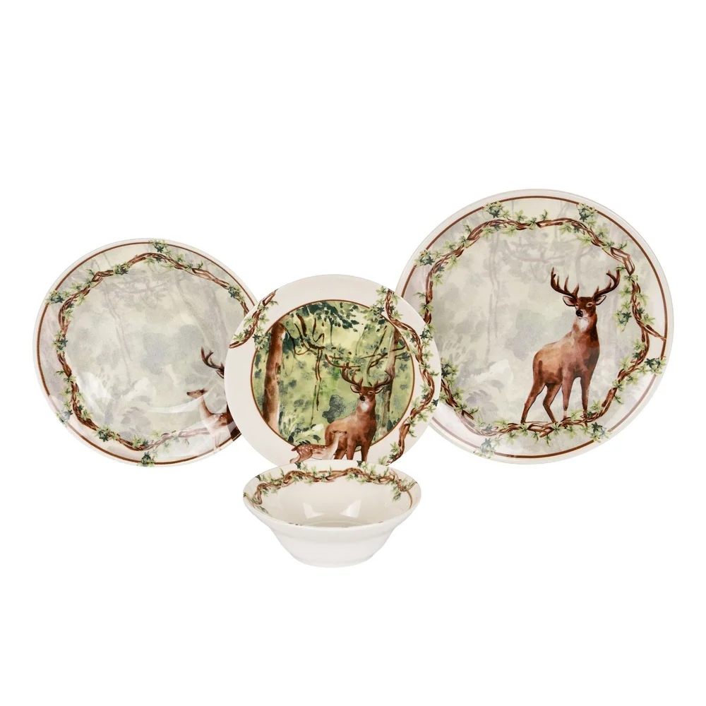 Middagsservise (24 deler) Opviq Wild (32 x 32 x 29 cm) Flerfarget v:7162474
