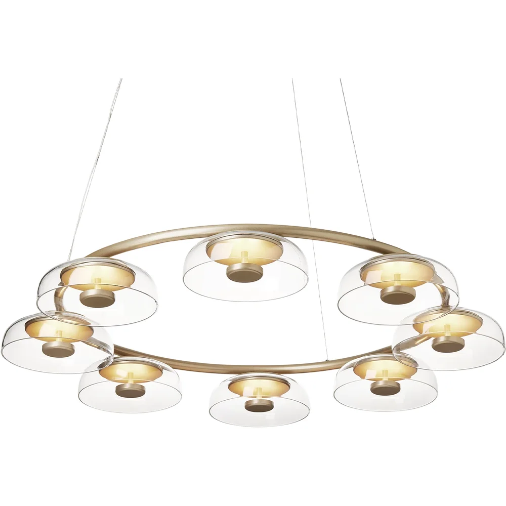 Blossi 8 Lysekrone, Nordic Gold / Klar v:4404255 Blossi 8 Lysekrone, Nordic Gold / Klar v:4404255